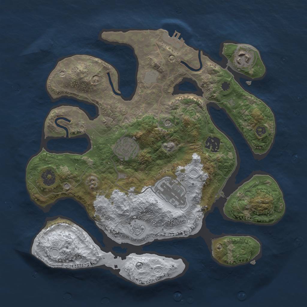 Rust Map: Procedural Map, Size: 3000, Seed: 1148, 12 Monuments