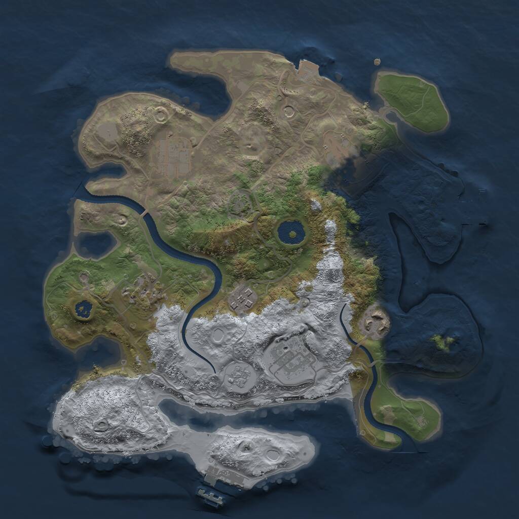 Rust Map: Procedural Map, Size: 3000, Seed: 1148, 12 Monuments