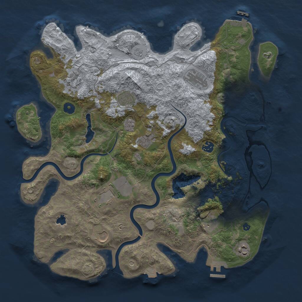 Rust Map: Procedural Map, Size: 4000, Seed: 69556, 18 Monuments