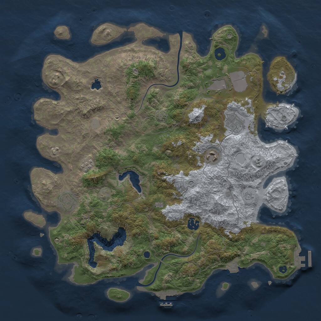 Rust Map: Procedural Map, Size: 4000, Seed: 3549583, 12 Monuments