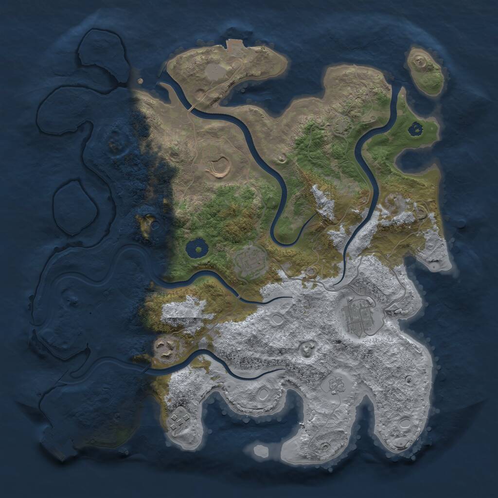 Rust Map: Procedural Map, Size: 3500, Seed: 5796820, 10 Monuments