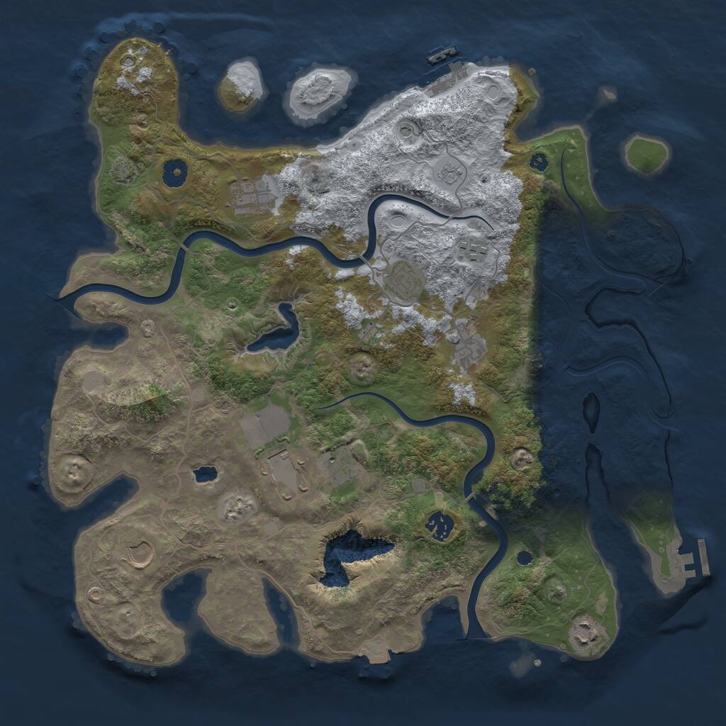 Rust Map: Procedural Map, Size: 4000, Seed: 5326565, 15 Monuments