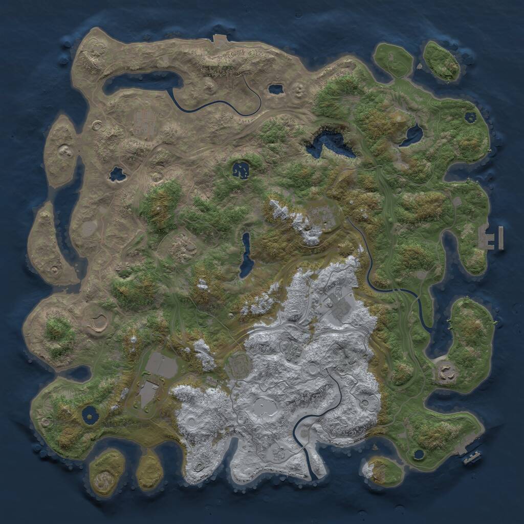 Rust Map: Procedural Map, Size: 4500, Seed: 638738, 16 Monuments