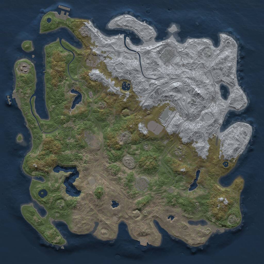 Rust Map: Procedural Map, Size: 4500, Seed: 5002371, 15 Monuments