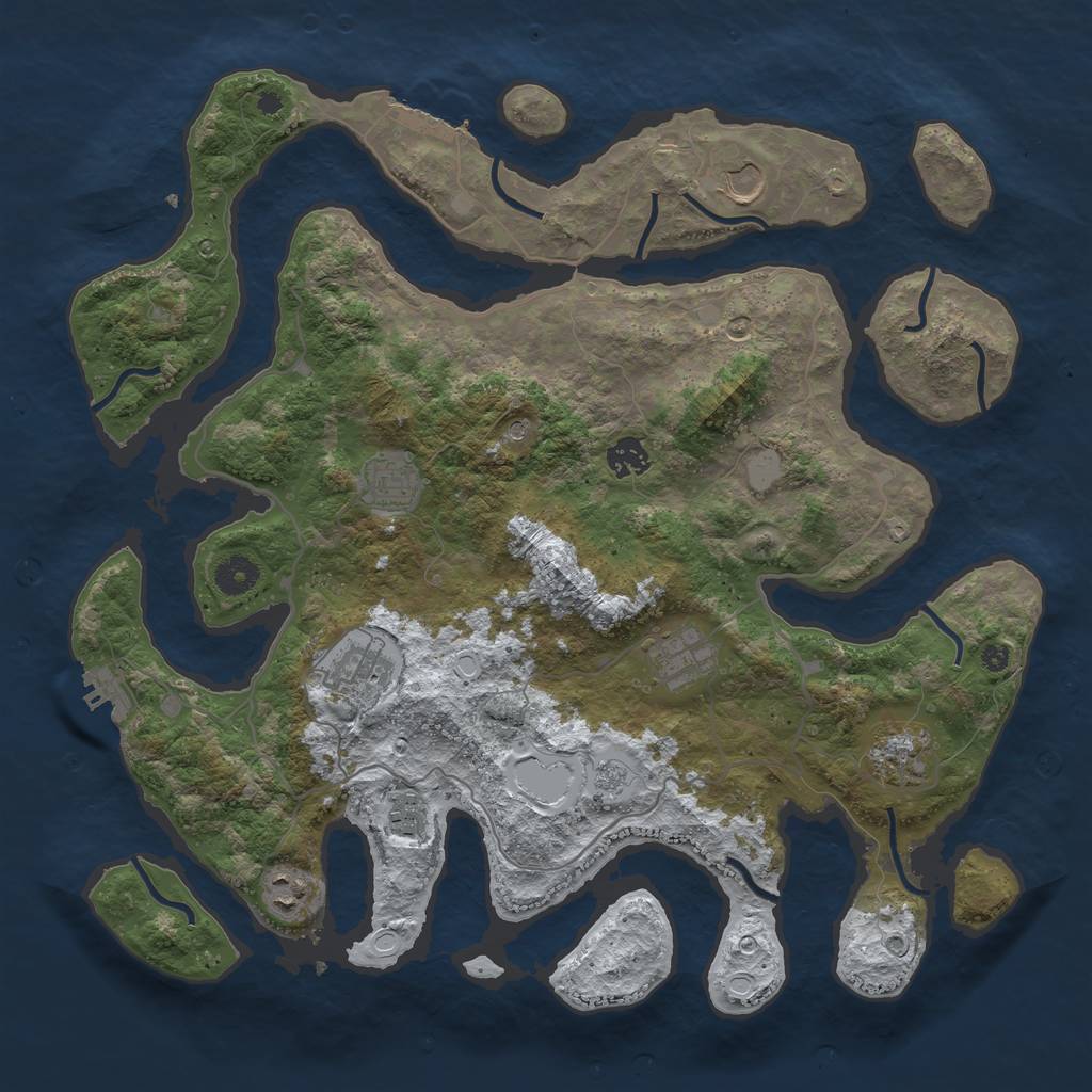 Rust Map: Procedural Map, Size: 4000, Seed: 5410329, 17 Monuments