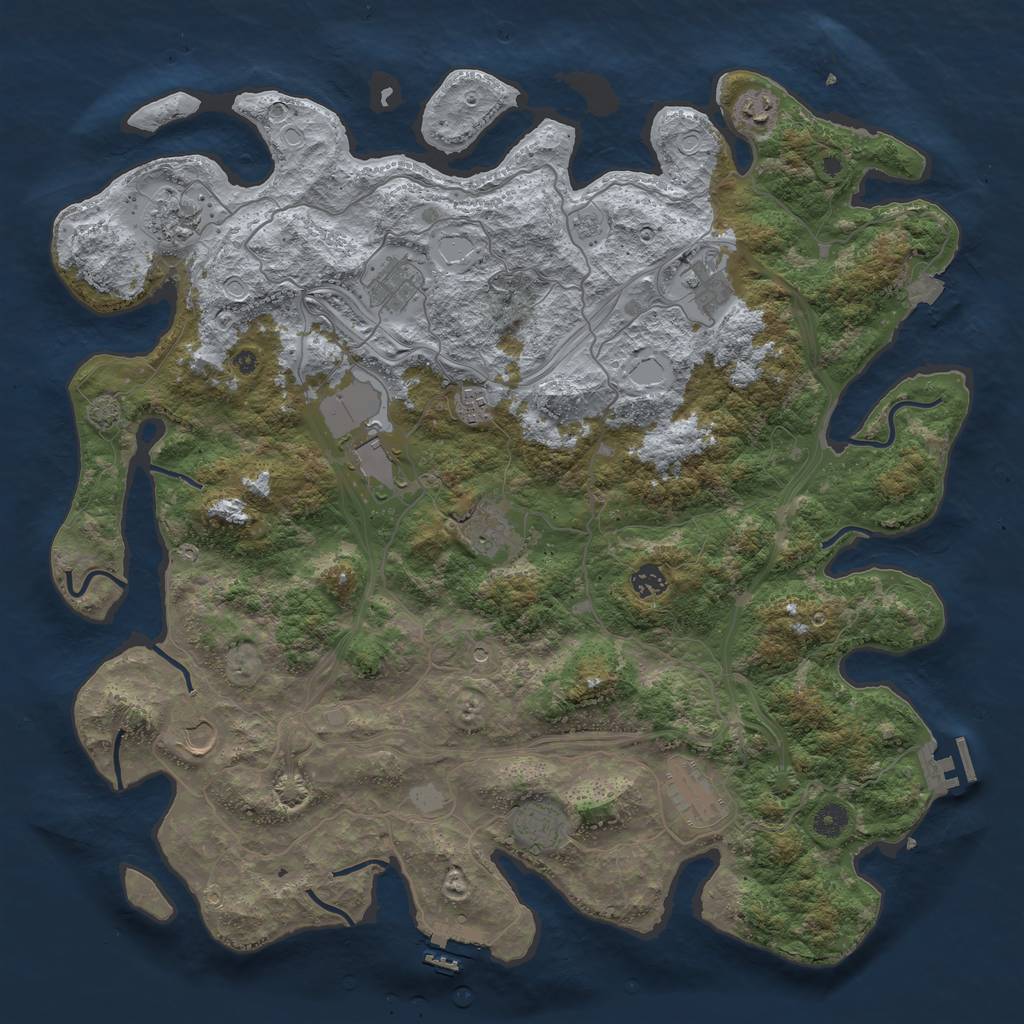 Rust Map: Procedural Map, Size: 4500, Seed: 4418391, 19 Monuments