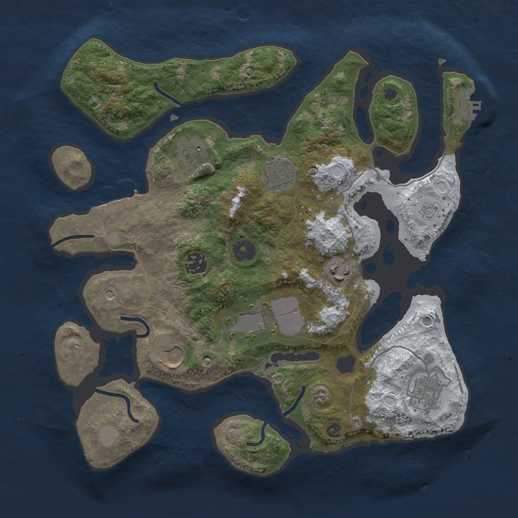 Rust Map: Procedural Map, Size: 3500, Seed: 5498236, 16 Monuments