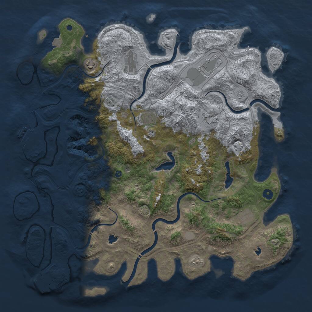 Rust Map: Procedural Map, Size: 4500, Seed: 6277207, 13 Monuments
