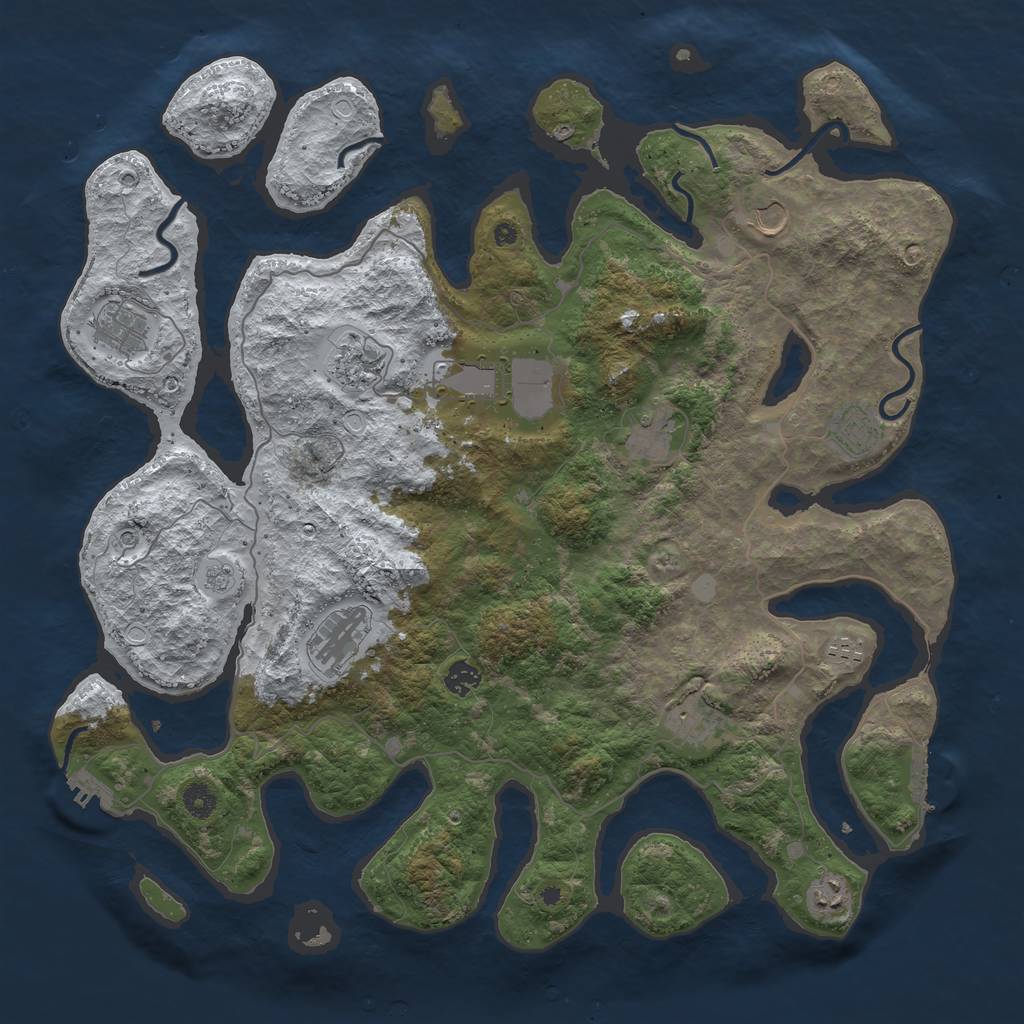 Rust Map: Procedural Map, Size: 4500, Seed: 2492227, 20 Monuments