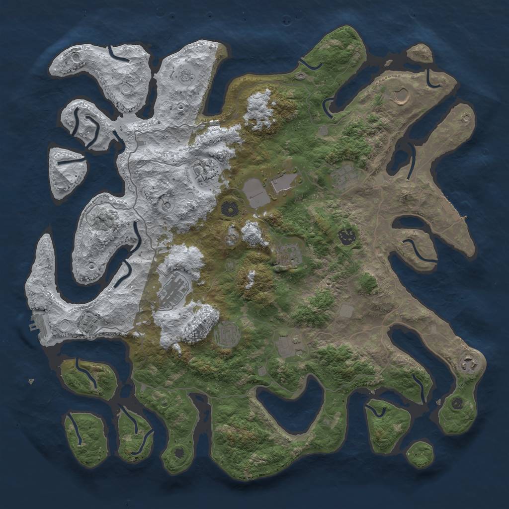 Rust Map: Procedural Map, Size: 4500, Seed: 5990258, 20 Monuments