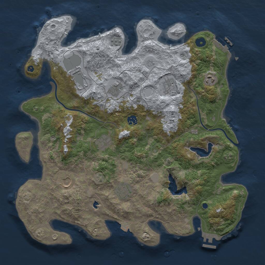 Rust Map: Procedural Map, Size: 4000, Seed: 3734802, 15 Monuments