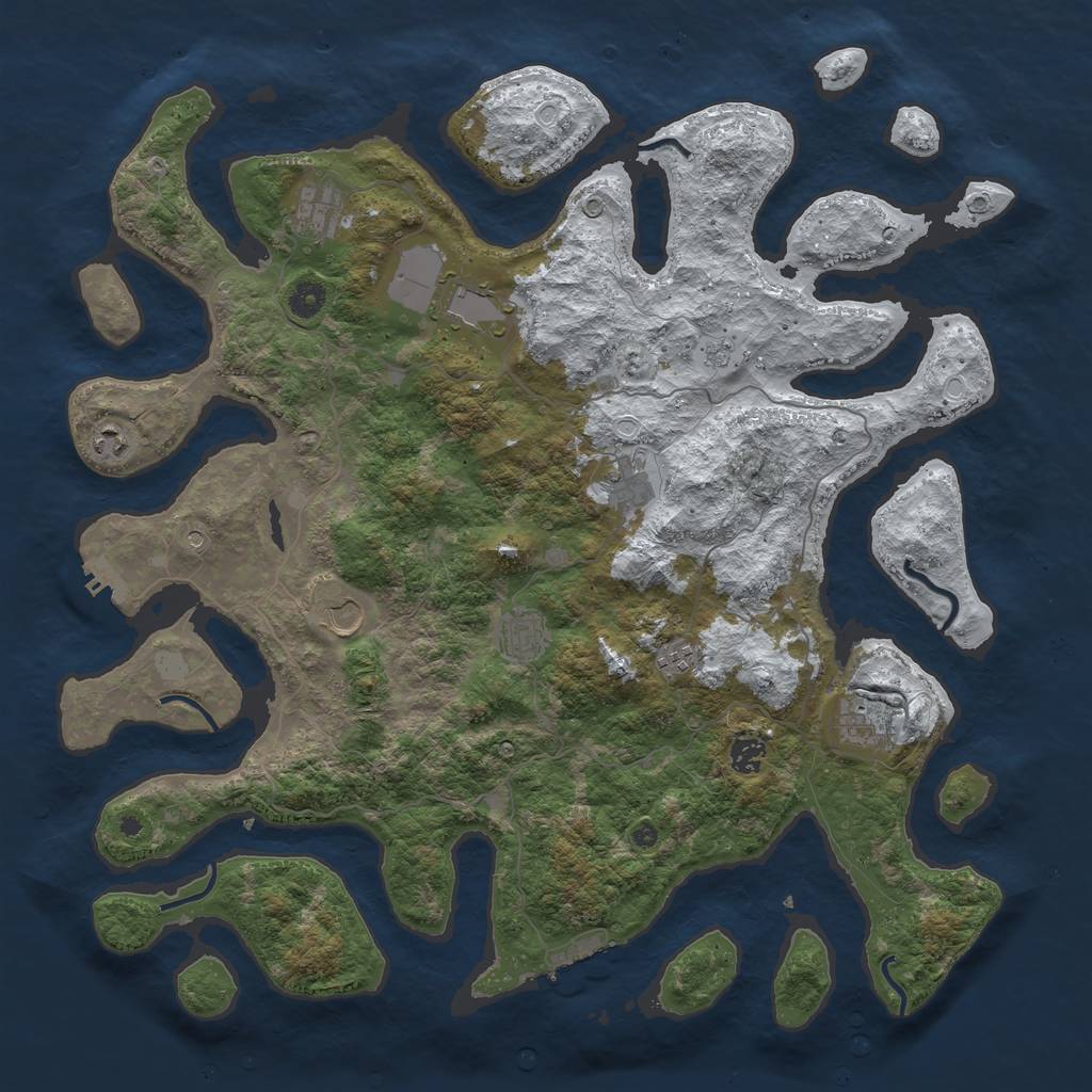 Rust Map: Procedural Map, Size: 4500, Seed: 2439315, 18 Monuments