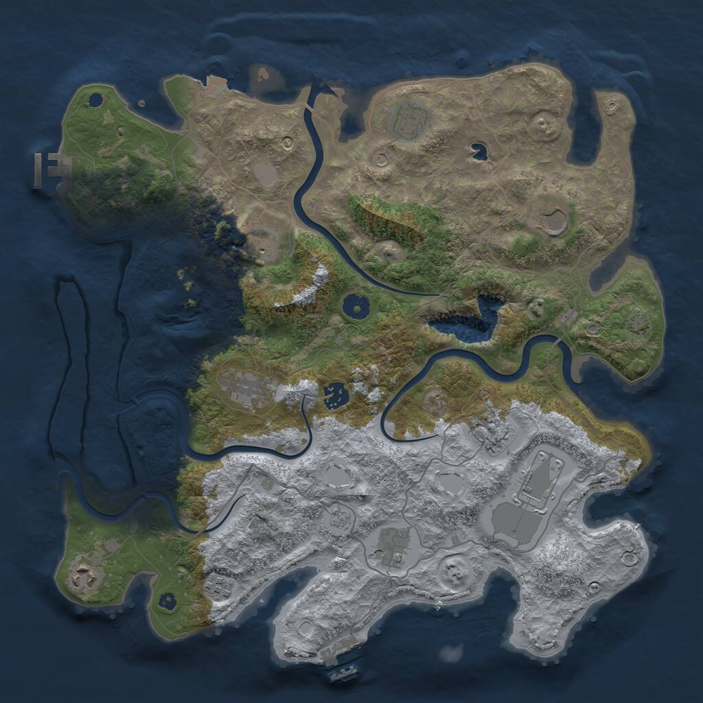 Rust Map: Procedural Map, Size: 4000, Seed: 5940339, 16 Monuments
