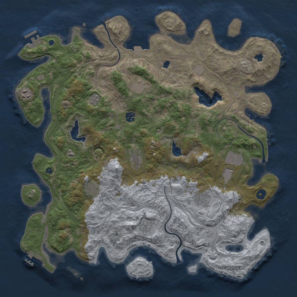 Rust Map: Procedural Map, Size: 4500, Seed: 1338846, 15 Monuments