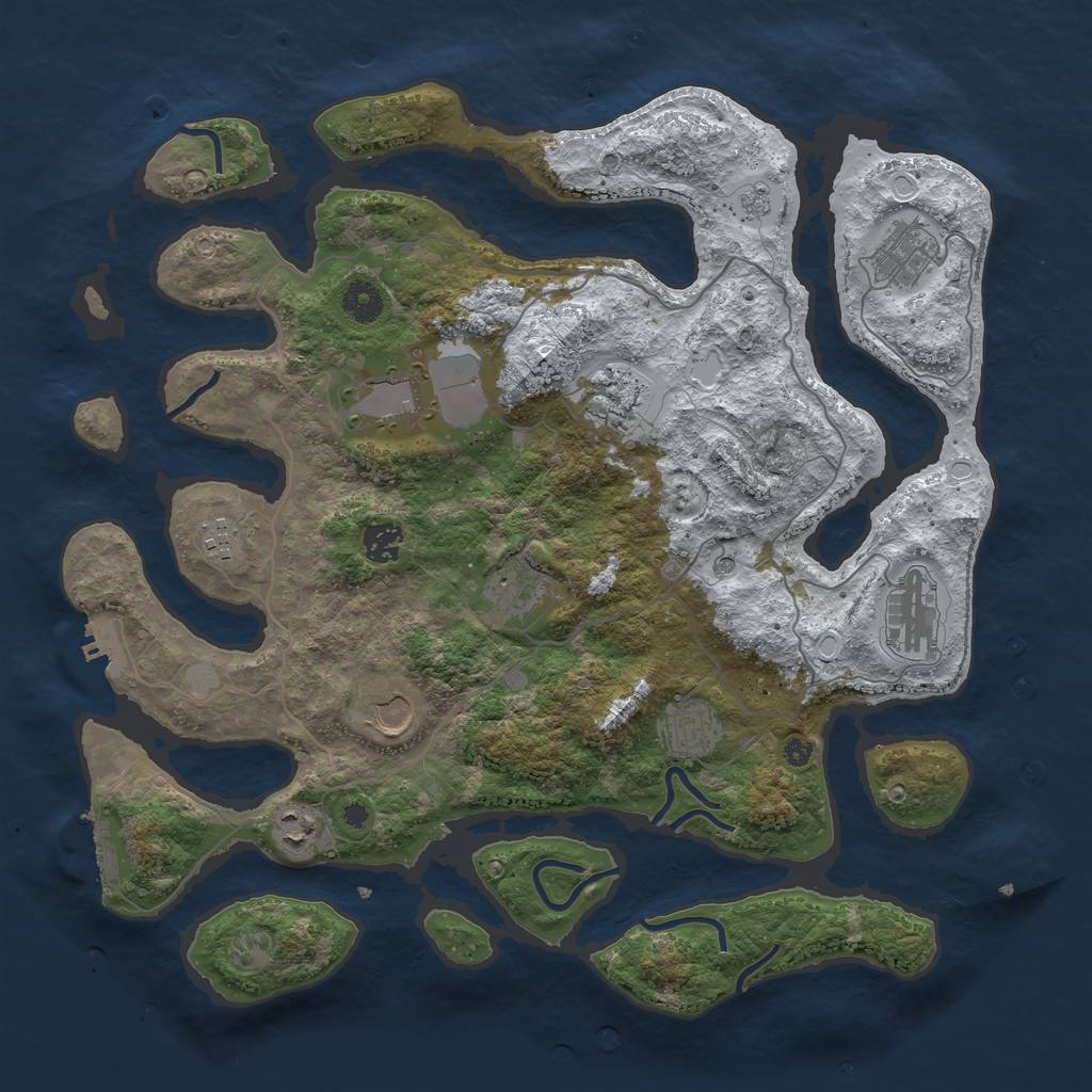 Rust Map: Procedural Map, Size: 4000, Seed: 1074432, 19 Monuments