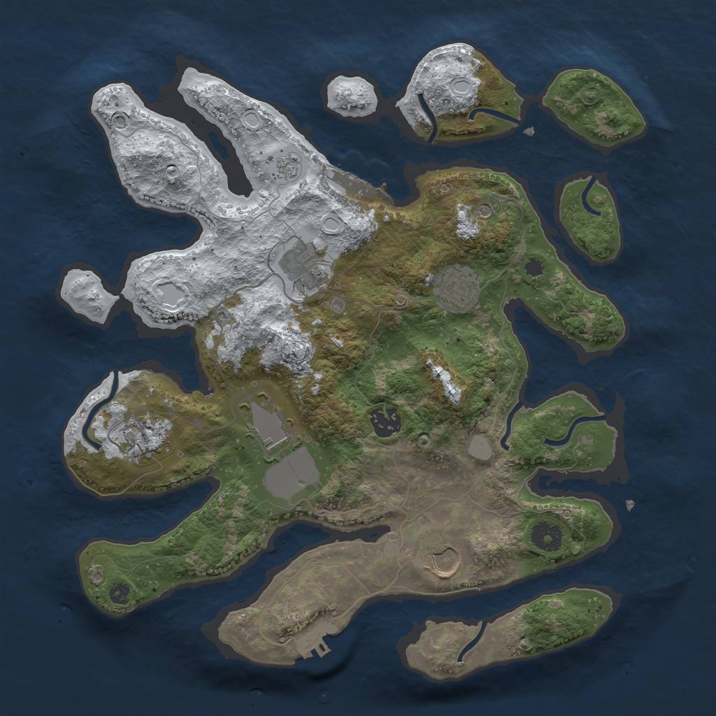 Rust Map: Procedural Map, Size: 3500, Seed: 1793454665, 15 Monuments