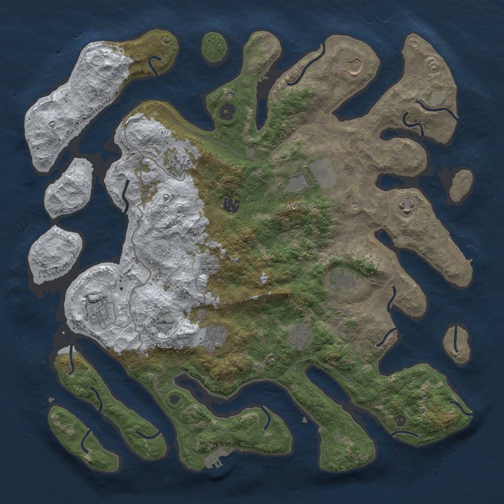 Rust Map: Procedural Map, Size: 4500, Seed: 5352302, 19 Monuments