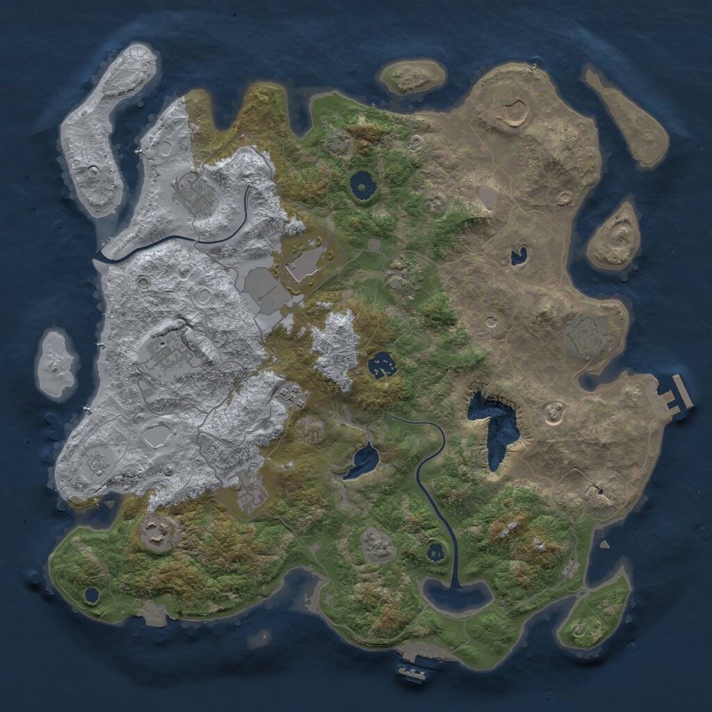 Rust Map: Procedural Map, Size: 4000, Seed: 301382, 16 Monuments