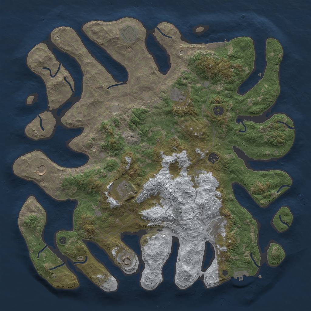 Rust Map: Procedural Map, Size: 4500, Seed: 6065775, 17 Monuments