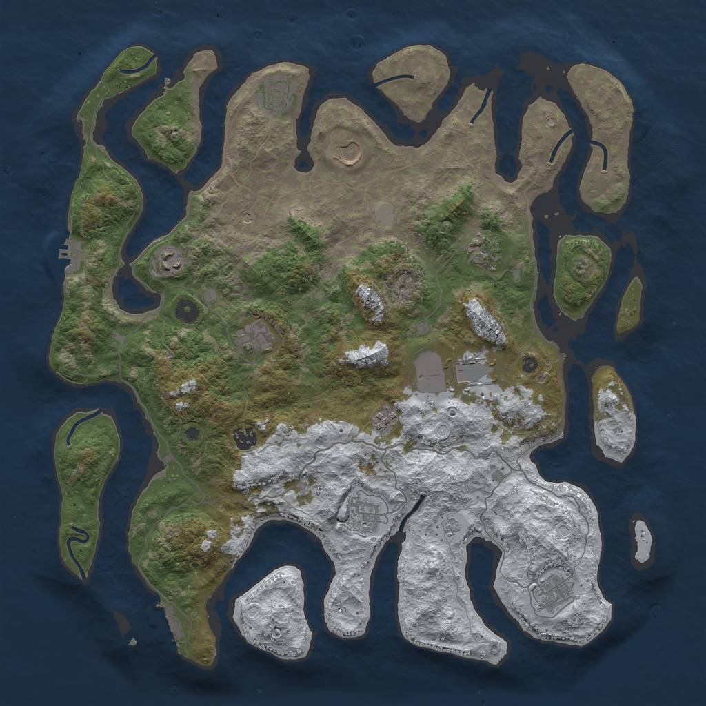 Rust Map: Procedural Map, Size: 4500, Seed: 1712435, 19 Monuments