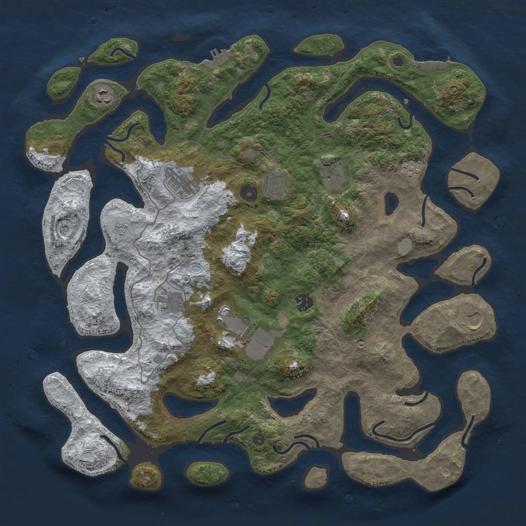 Rust Map: Procedural Map, Size: 4500, Seed: 6155622, 18 Monuments