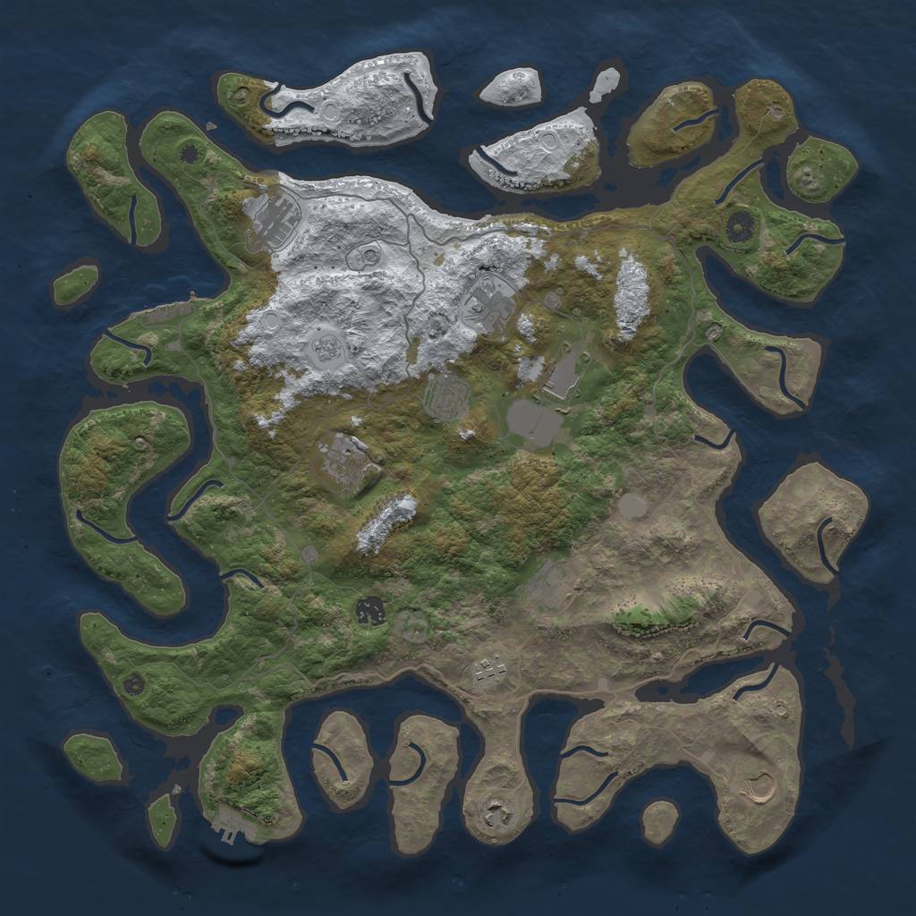 Rust Map: Procedural Map, Size: 4500, Seed: 3458902, 19 Monuments