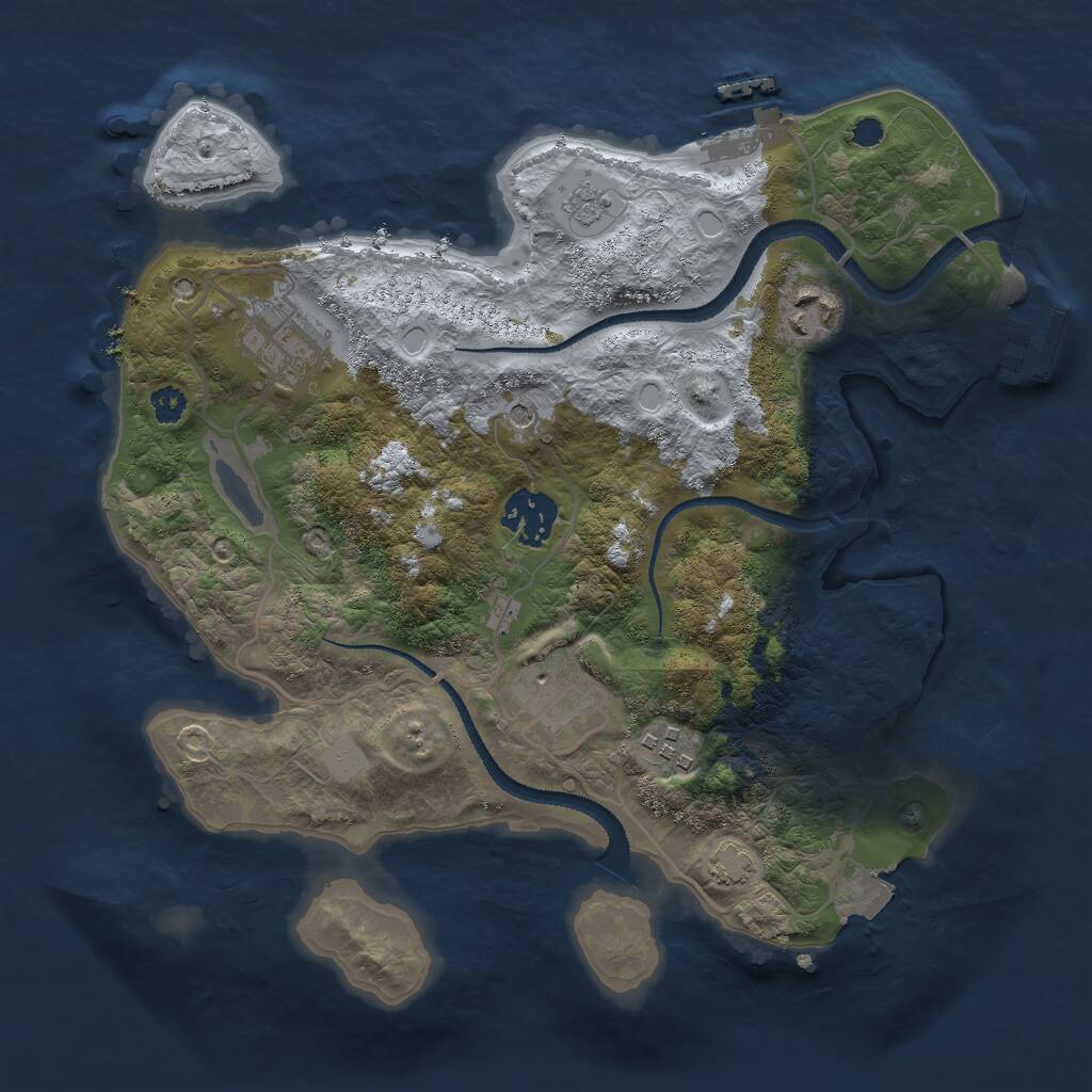 Rust Map: Procedural Map, Size: 3000, Seed: 2438940, 11 Monuments