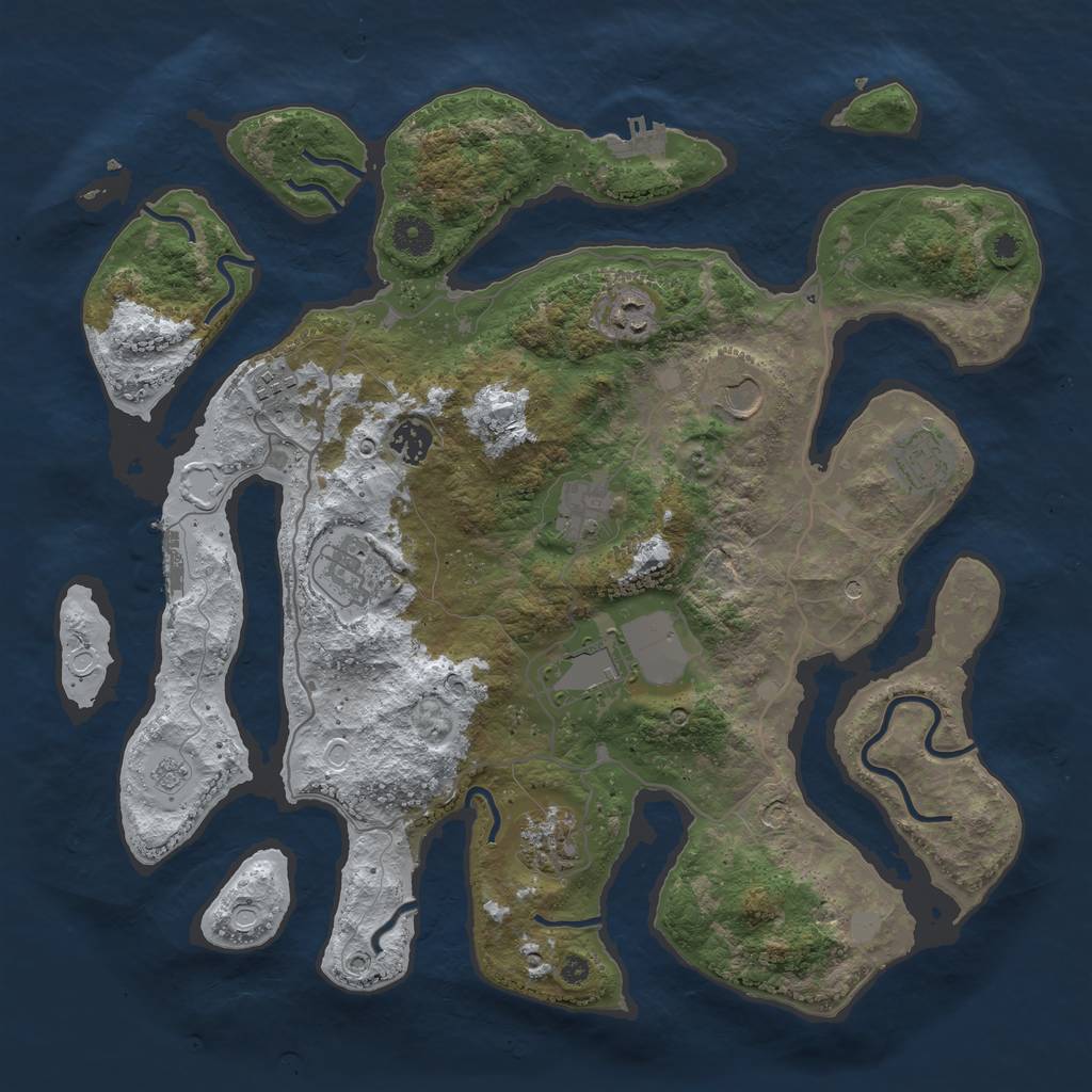 Rust Map: Procedural Map, Size: 4000, Seed: 5266259, 18 Monuments