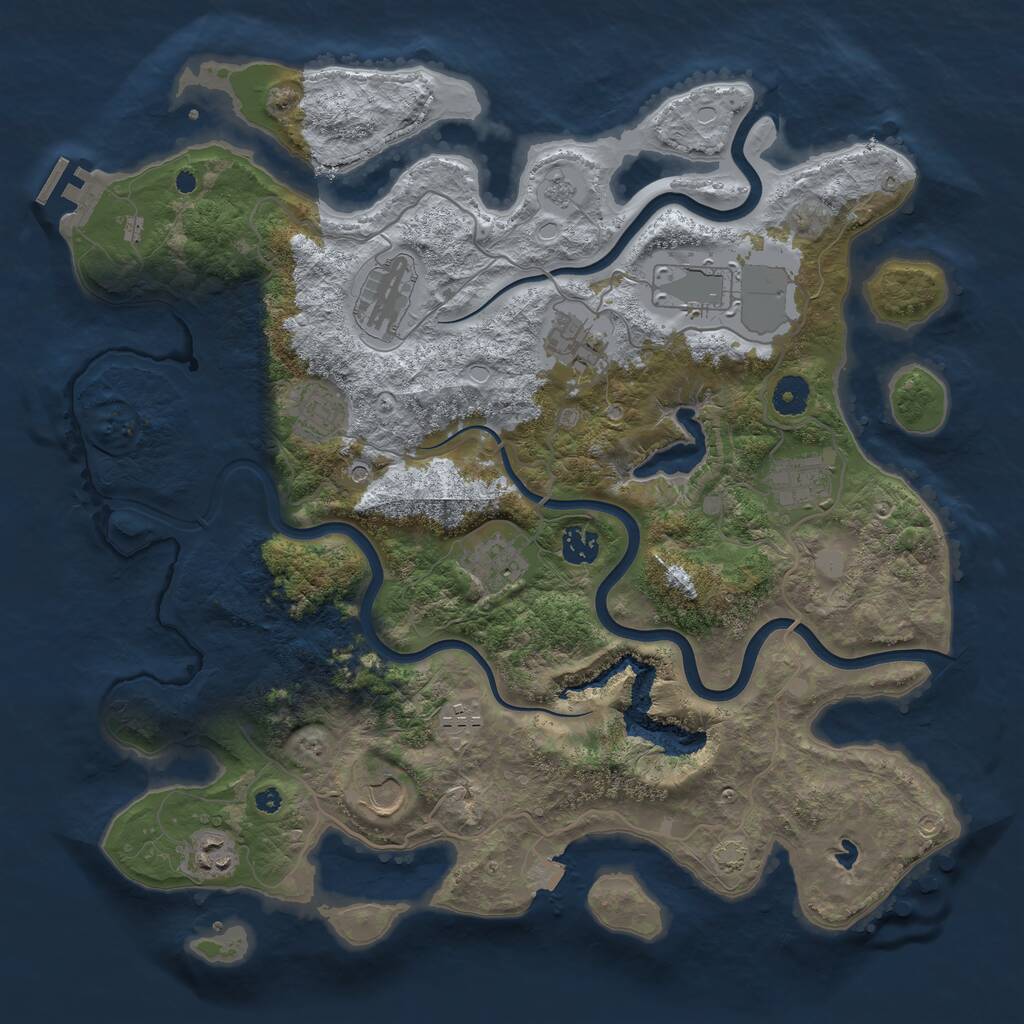 Rust Map: Procedural Map, Size: 4000, Seed: 5360958, 15 Monuments