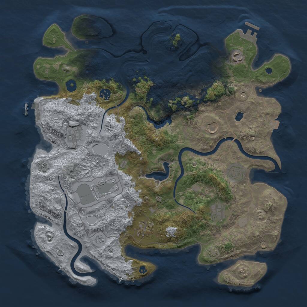 Rust Map: Procedural Map, Size: 4000, Seed: 79392, 15 Monuments