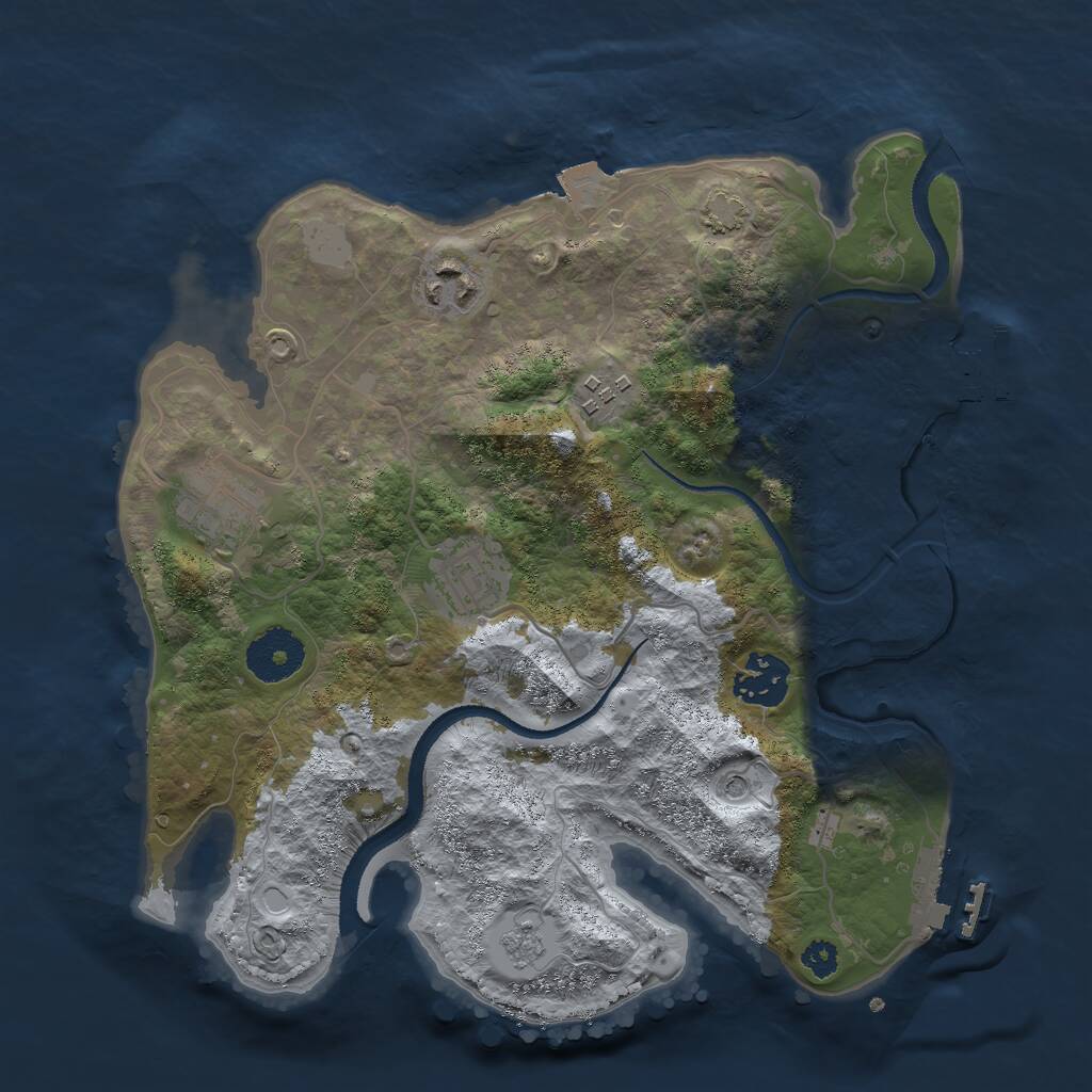 Rust Map: Procedural Map, Size: 3000, Seed: 523929546, 11 Monuments