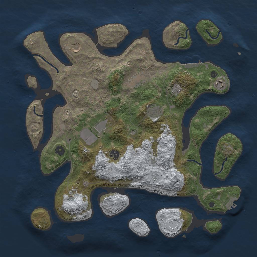 Rust Map: Procedural Map, Size: 4000, Seed: 356688, 16 Monuments