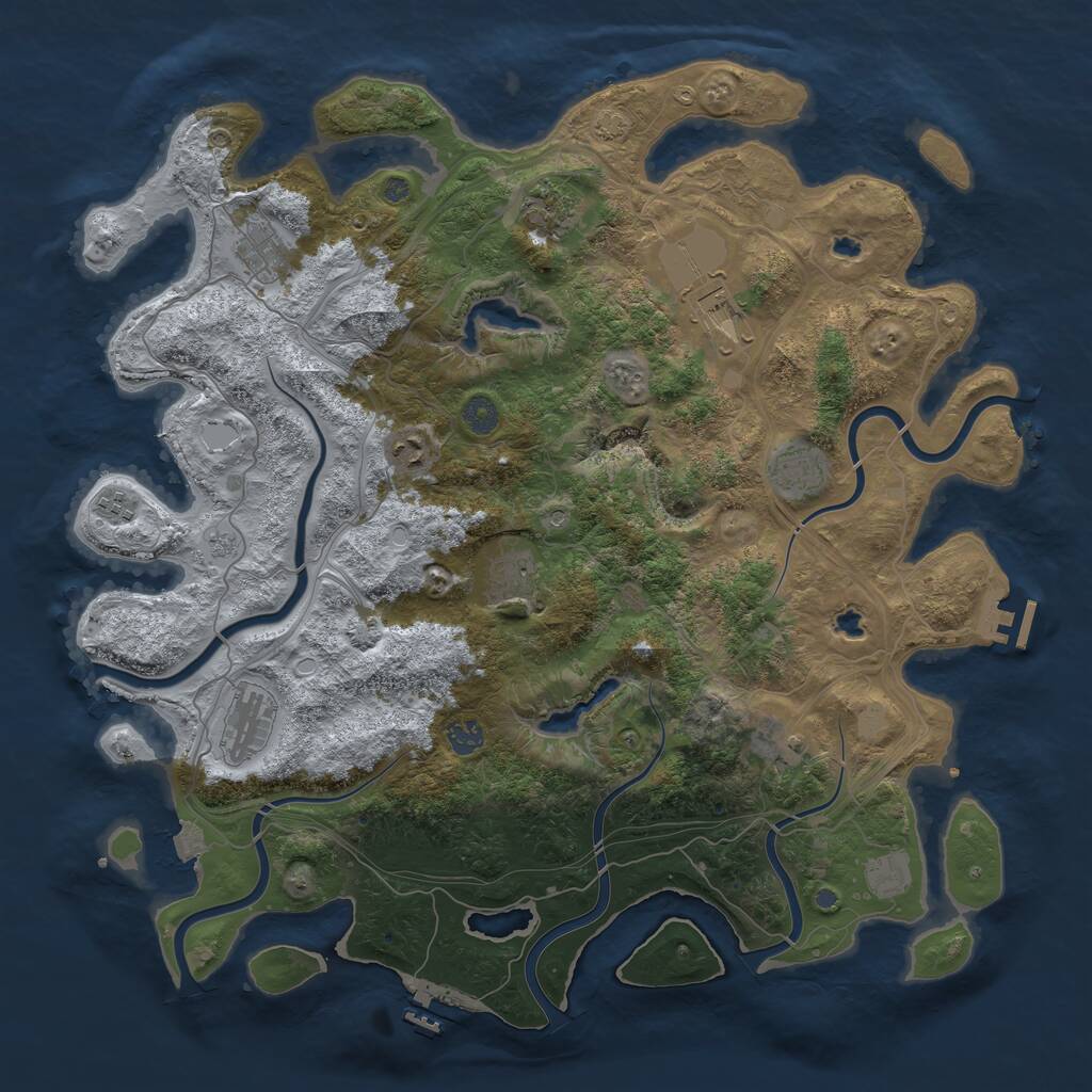 Rust Map: Procedural Map, Size: 4500, Seed: 2192456, 18 Monuments