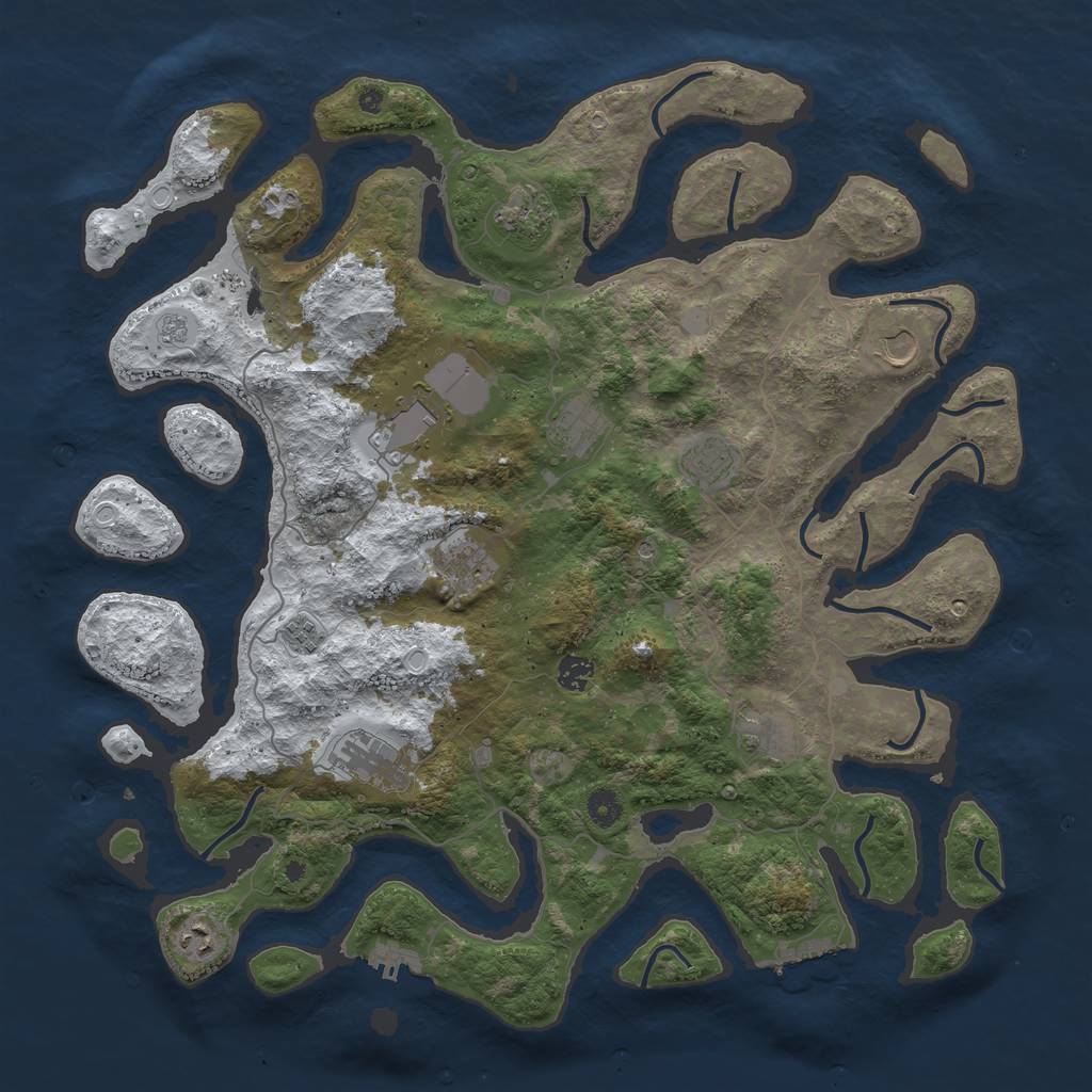 Rust Map: Procedural Map, Size: 4500, Seed: 2192456, 20 Monuments