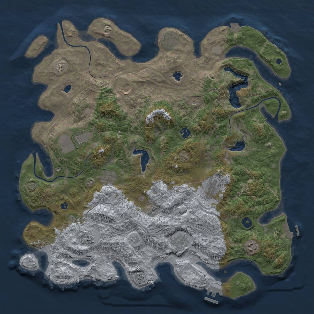 Rust Map: Procedural Map, Size: 4500, Seed: 1085168, 16 Monuments