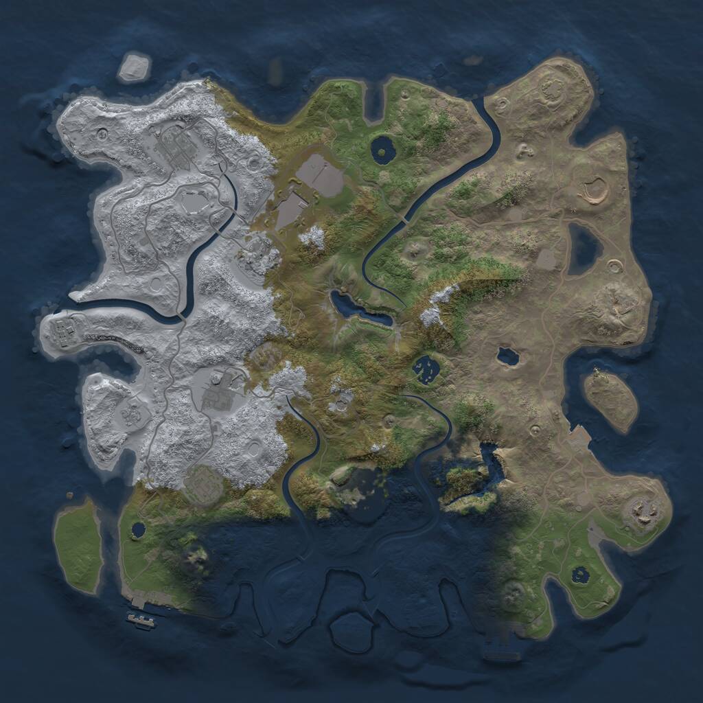 Rust Map: Procedural Map, Size: 4000, Seed: 2939167, 16 Monuments