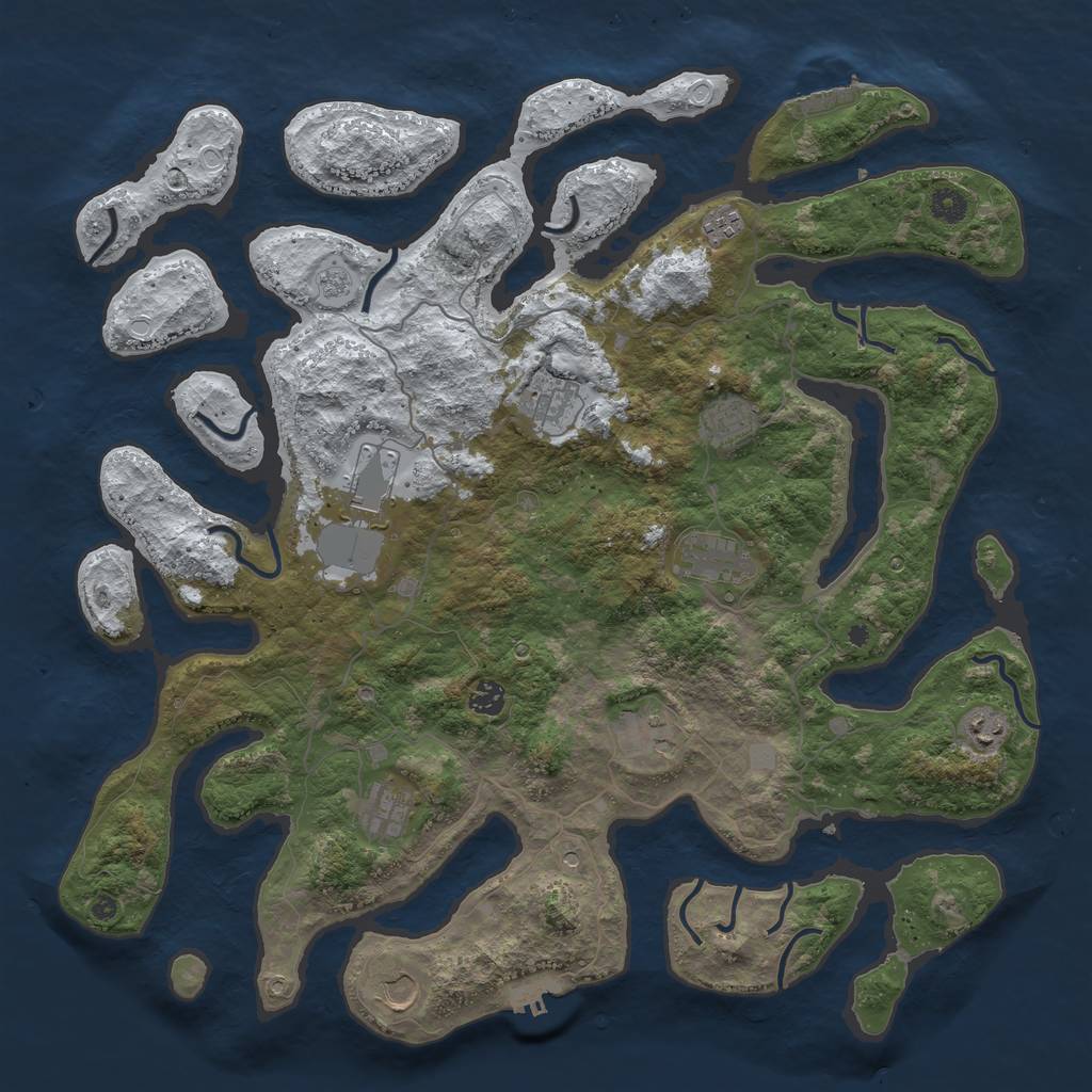 Rust Map: Procedural Map, Size: 4500, Seed: 198879, 19 Monuments