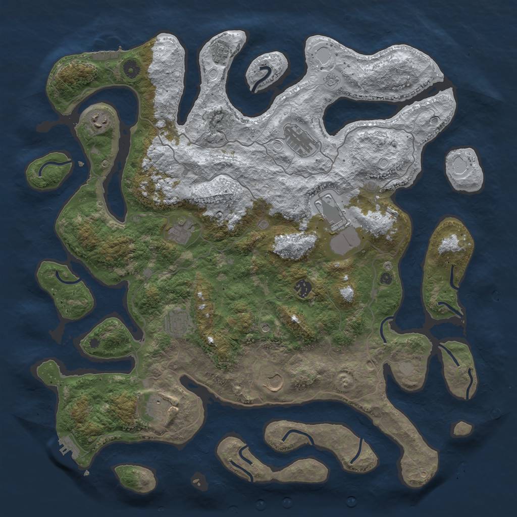 Rust Map: Procedural Map, Size: 4500, Seed: 2794069, 18 Monuments