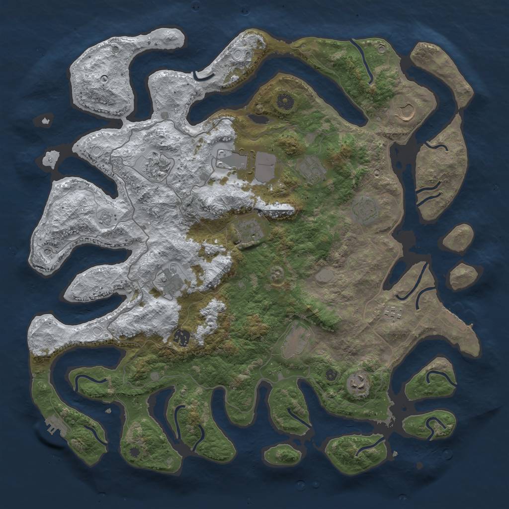 Rust Map: Procedural Map, Size: 4500, Seed: 4680888, 20 Monuments