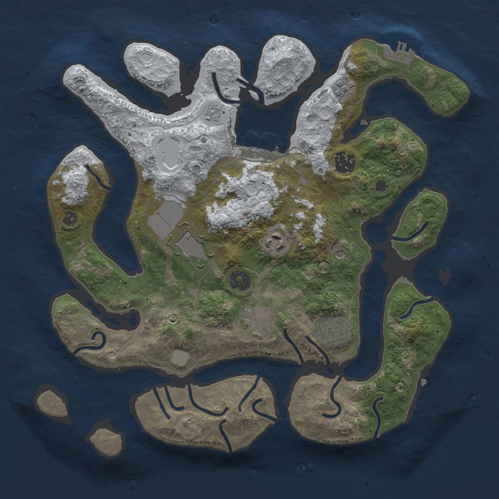 Rust Map: Procedural Map, Size: 3500, Seed: 2170315, 15 Monuments