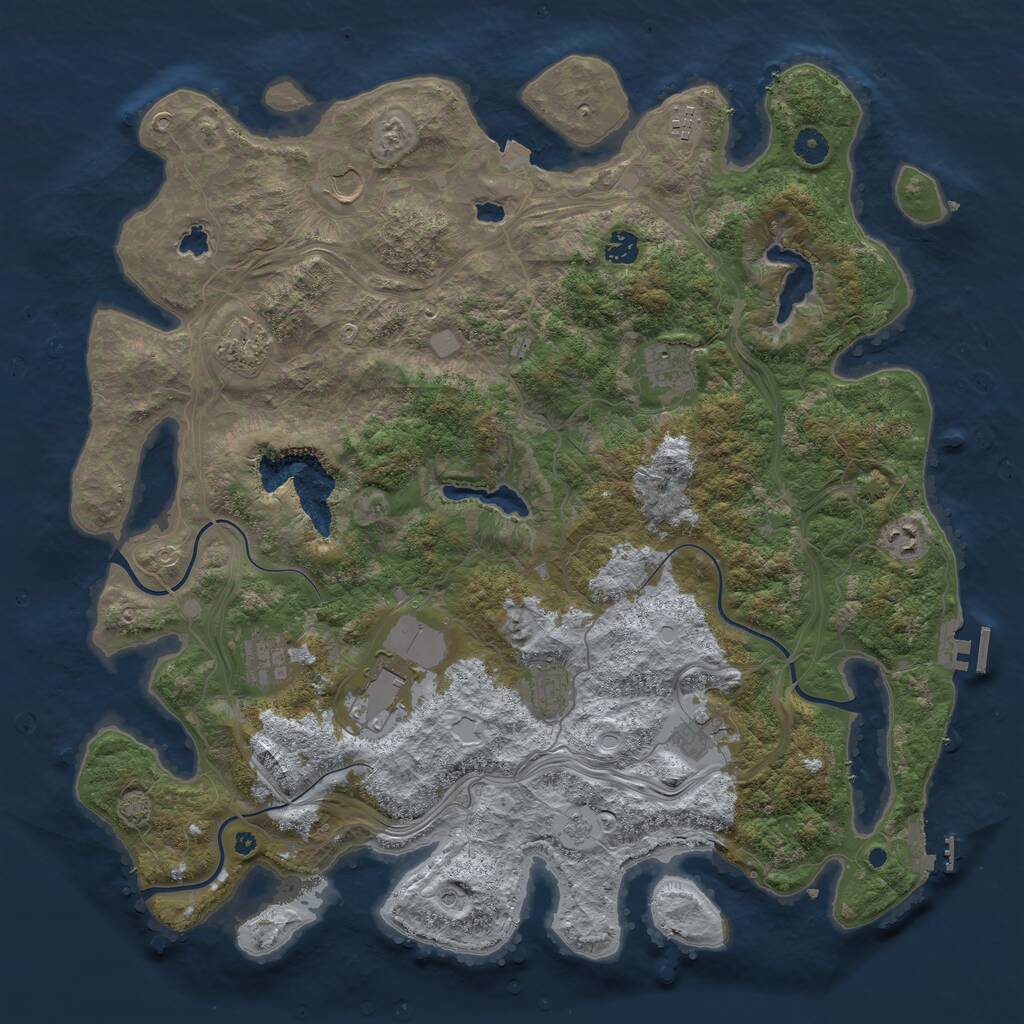 Rust Map: Procedural Map, Size: 4500, Seed: 3204705, 16 Monuments