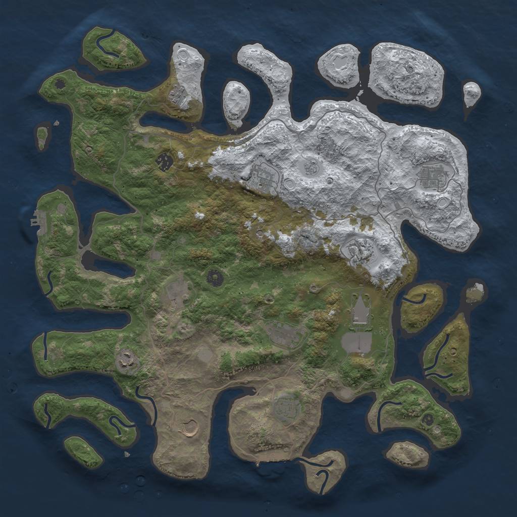 Rust Map: Procedural Map, Size: 4500, Seed: 3349870, 20 Monuments