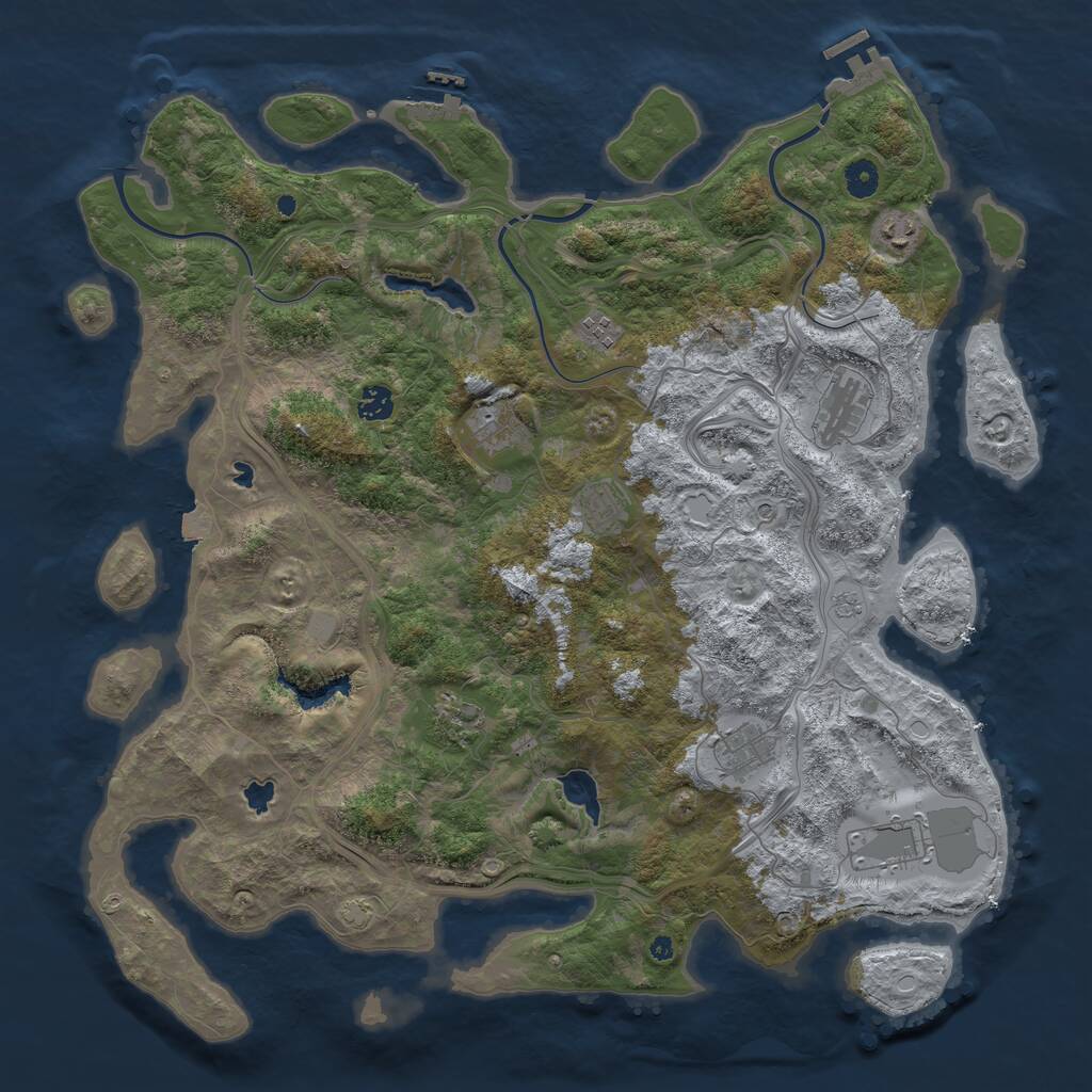 Rust Map: Procedural Map, Size: 4500, Seed: 6091648, 15 Monuments