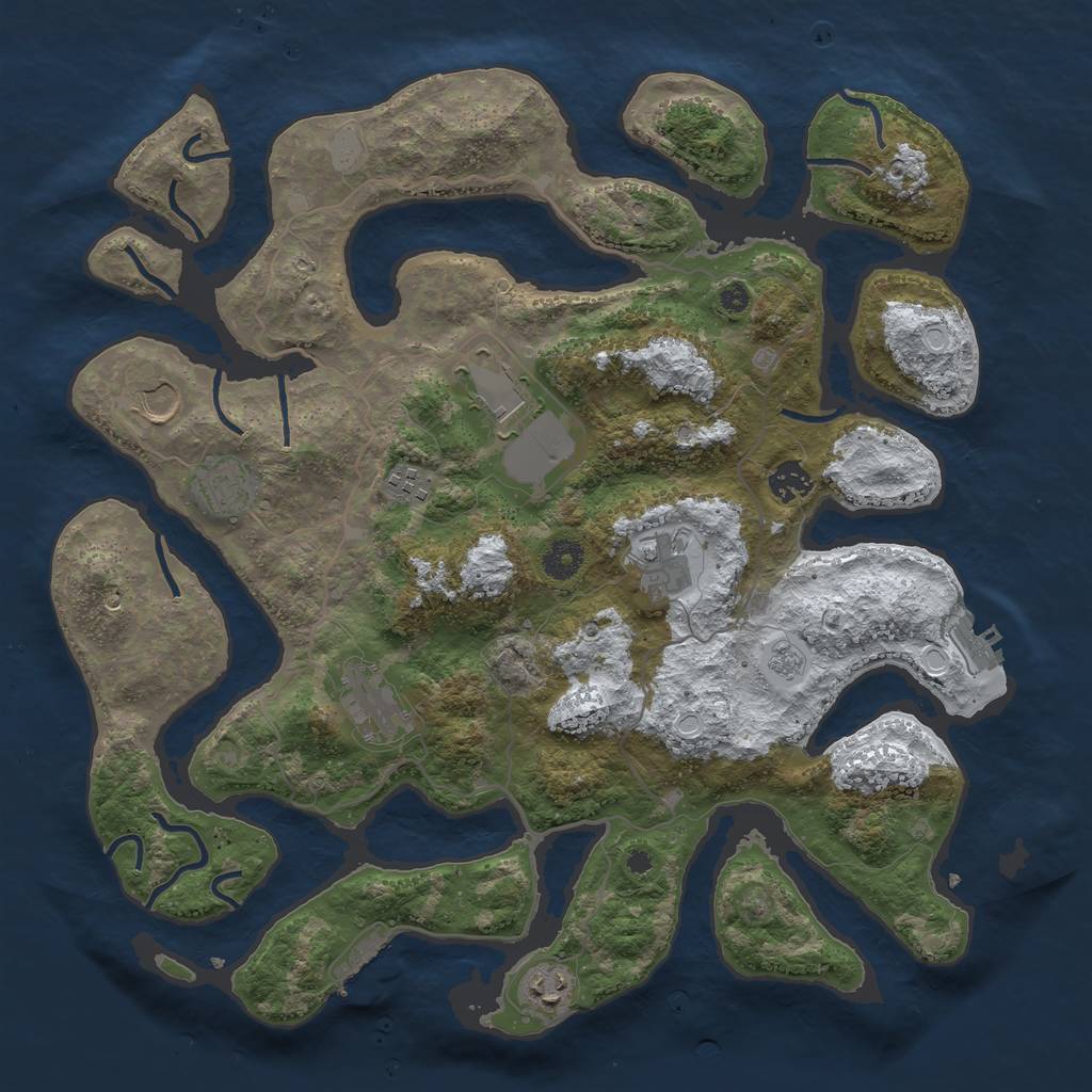 Rust Map: Procedural Map, Size: 4000, Seed: 5760459, 16 Monuments