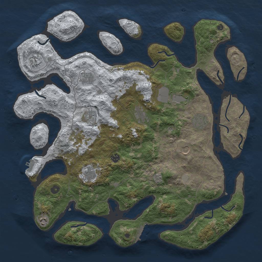 Rust Map: Procedural Map, Size: 4500, Seed: 974174, 20 Monuments