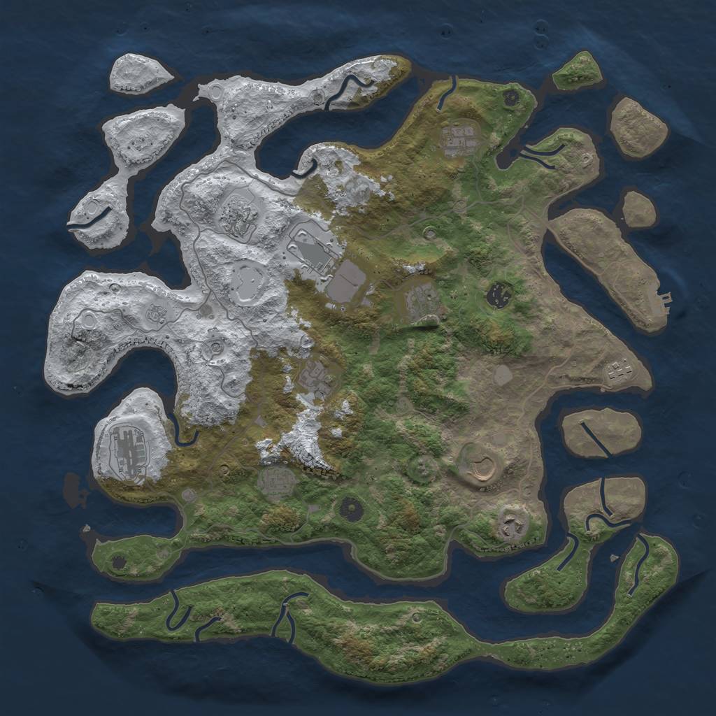 Rust Map: Procedural Map, Size: 4500, Seed: 1894803, 19 Monuments