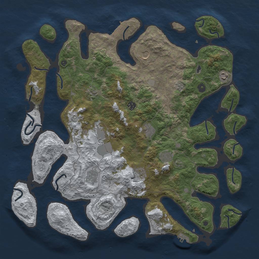 Rust Map: Procedural Map, Size: 4500, Seed: 1216544, 19 Monuments