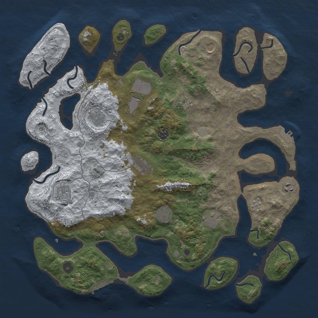 Rust Map: Procedural Map, Size: 4500, Seed: 1179596, 20 Monuments