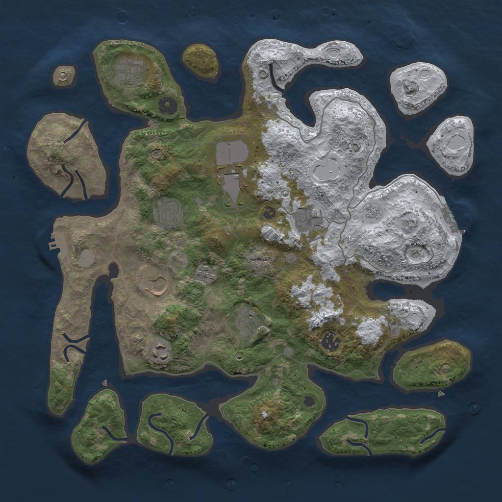 Rust Map: Procedural Map, Size: 4000, Seed: 1478757, 18 Monuments
