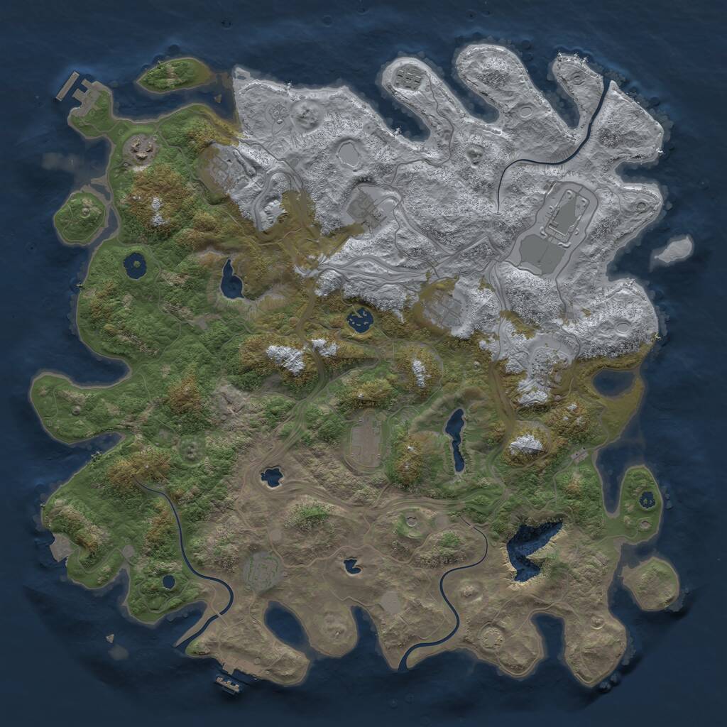 Rust Map: Procedural Map, Size: 4500, Seed: 2846754, 16 Monuments
